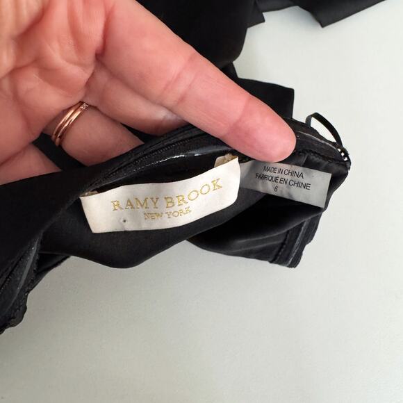 Ramy Brook Black Embellished Carmen Strapless Dress Size 6 - Picture 7 of 7